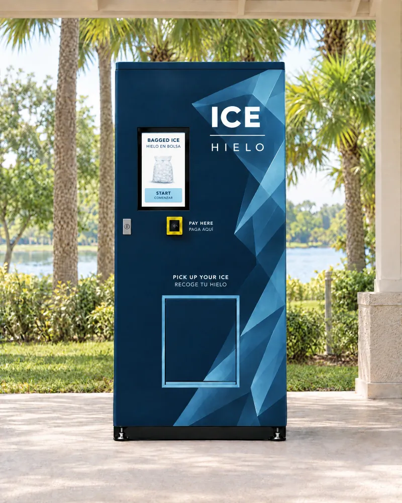 Navy and ice-blue Park machine in a covered park setting